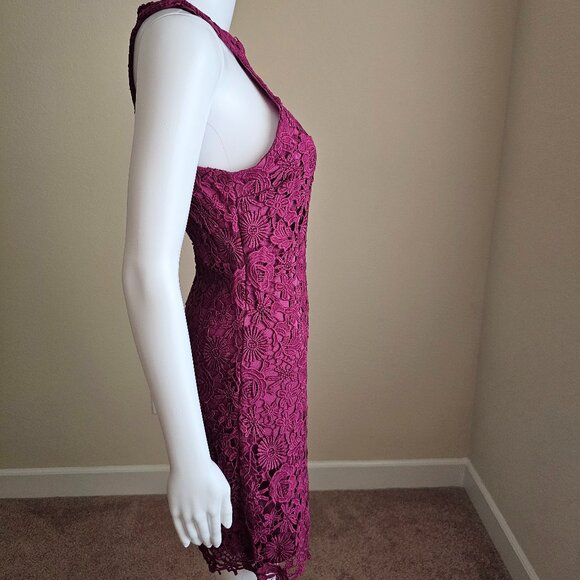 LULU'S Love Poem Magenta Lace Mini Dress- Size Small - Picture 4 of 7